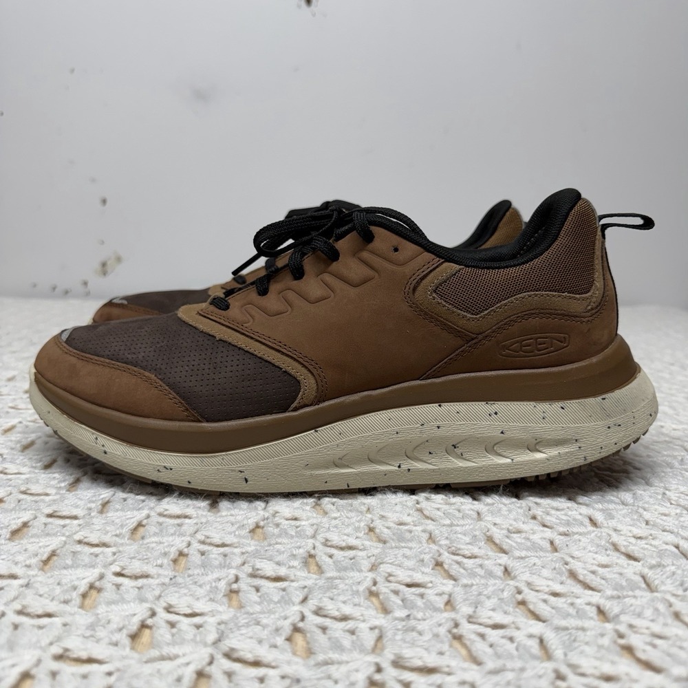 Keen WK400 Leather Walking Shoes Men Sz 12 Brown Leather Walking Sneaker Hiking